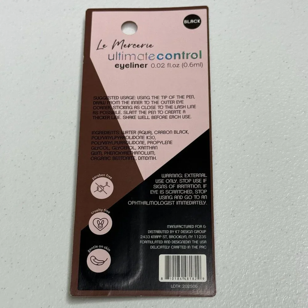 Le Mercerie Ultimate Control Black Liquid Eyeliner Pen New
